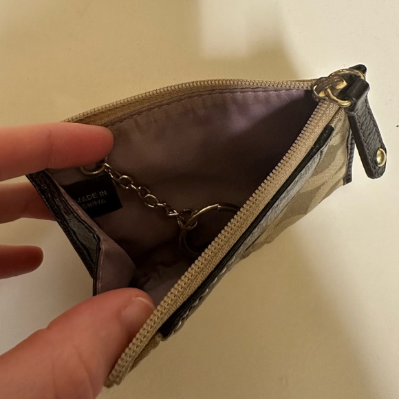 Tan and brown Coach Coin Purse/Wallet - Picture 3 of 3
